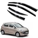 Premium Chromeline &amp; Silverline Unbreakable Car Rear Window Wind Deflectors &amp; Side Door Visor Rain Guard Compatible with (Hyundai Santro (2018 Onwards))