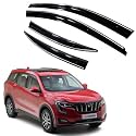 Premium Chromeline &amp; Silverline Unbreakable Car Rear Window Wind Deflectors &amp; Side Door Visor Rain Guard Compatible with (Mahindra XUV 700 (2021 Onwards))