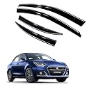 Premium Chromeline &amp; Silverline Unbreakable Car Rear Window Wind Deflectors &amp; Side Door Visor Rain Guard Compatible with (Maruti Suzuki Swift Dzire (2020 Onwards))