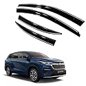 Premium Chromeline &amp; Silverline Unbreakable Car Rear Window Wind Deflectors &amp; Side Door Visor Rain Guard Compatible with (Maruti Suzuki Invicto (2023 Onwards))