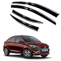 Premium Chromeline &amp; Silverline Unbreakable Car Rear Window Wind Deflectors &amp; Side Door Visor Rain Guard Compatible with (Tata Tigor EV (2019 Onwards))