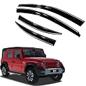Premium Chromeline &amp; Silverline Unbreakable Car Rear Window Wind Deflectors &amp; Side Door Visor Rain Guard Compatible with (Mahindra Thar Roxx (2024 Onwards))