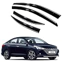 Premium Chromeline &amp; Silverline Unbreakable Car Rear Window Wind Deflectors &amp; Side Door Visor Rain Guard Compatible with (Hyundai Verna (2020-2023))