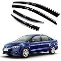 ROYALTECH Premium Chromeline &amp; Silverline Unbreakable Car Rear Window Wind Deflectors &amp; Side Door Visor Rain Guard Compatible with (Maruti Suzuki S-Cross (2018-2019))