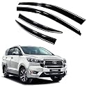 ROYALTECH Premium Chromeline &amp; Silverline Unbreakable Car Rear Window Wind Deflectors &amp; Side Door Visor Rain Guard Compatible with (Toyota Innova Crysta (2015 – 2021))