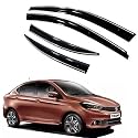 ROYALTECH Premium Chromeline &amp; Silverline Unbreakable Car Rear Window Wind Deflectors &amp; Side Door Visor Rain Guard Compatible with (Tata Tigor (2017 Onwards))