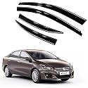 Premium Chromeline &amp; Silverline Unbreakable Car Rear Window Wind Deflectors &amp; Side Door Visor Rain Guard Compatible with (Maruti Suzuki Ciaz (2014-2017))