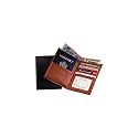 Royce Leather Rfid Blocking Bifold Passport Currency Travel Wallet Bi-Fold Wallet, Black and Tan