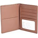 Royce Leather Rfid Blocking Bifold Passport Currency Travel Wallet Bi-Fold Wallet, Tan