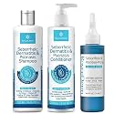 Roycederm 3-Step Routine Bundle for Seborrheic Dermatitis &amp; Psoriasis Scalp Care - Shampoo + Conditioner + Calming Serum