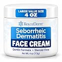 Roycederm Seborrheic Dermatitis Face Cream – Steroid-Free Moisturizer for Redness, Flaking &amp; Sensitive Skin – Face, Scalp &amp; Body Daily Relief – Fragrance-Free, Non-Greasy, 4 oz