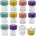 ROYHOO 10PCS Manually Contact Lens Washer Cleaner, Lens Cleaning Container for Everyday Use, Contact Lens Cases, Contact Lens Soak Storage Kit for Travel Home