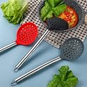 Silicone Skimmer Ladle Strainer with Steel Handle (Random Color) (1)
