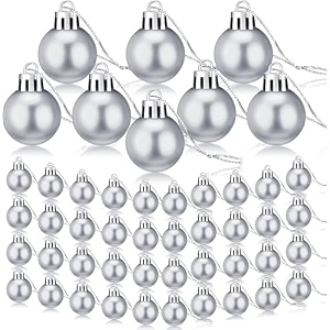 rozi decoration 24 pcs silver christmas hanging balls mini for tree decorations  merry christmas silver balls size 3 cm  xmas tree decoration items for home