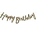 Rozi Decoration Black Happy Birthday Cursive Banner | 1 Pcs | Husband | Wife | Kids | Home | Outdoor/Indoor Use | Black Color | 12cm x 180cm | Banner Type