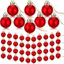 Rozi Decoration Christmas Balls Ornaments Set of 24 | Red Mini Balls for Xmas Tree Decoration Items for Home | 1.5 Inch Hanging Christmas Ornaments Balls for Christmas Decorations