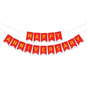 rozi decoration happy anniversary banner  1st 10th 25th amp 50th wedding anniversary decoration items  red pack of 1