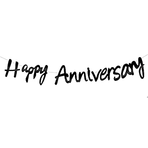 rozi decoration happy anniversary script font blush theme cursive banner black