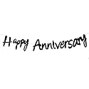 Rozi Decoration Happy Anniversary Script Font Blush Theme Cursive Banner Black
