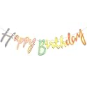 Rozi Decoration Multicolor Happy Birthday Cursive Banner Set of 1 Pcs | Rainbow Theme Party Decorations | Multicolor Banner for Birthday