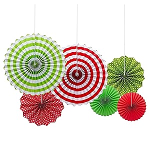 rozi decoration paper fan for birthday wedding anniversary bachelorette valentine set of 6 black