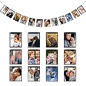 Rozi Decoration Photo Bunting Banner 12 Card Set for All Event Birthday Retirement Achievement Milestone Best Moment Decor- Balck