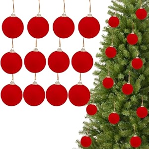 rozi decoration red ball pack of 12 pcs xmas tree decorations set  christmas balls small size  merry christmas decoration