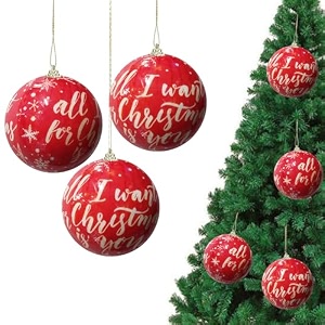 rozi decoration set of 3 pcs red christmas ornaments for tree decorations  wreath decoration for outdoor  xmas balls ornaments  christmas balls for decoration