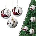 Rozi Decoration Set of 3 Pcs White Christmas Balls for Xmas Tree Decoration Items | Christmas Balls for Decoration | Xmas Tree Ornaments | Christmas Party Decorations