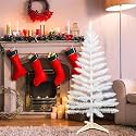 Rozi Decoration White Christmas Tree 5 Feet for Xmas Party Décor - Pack of 1 Tree &amp; Ornaments, White Theme Decoration Items, Hanging Ornament &amp; Foldable Stand