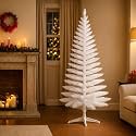 Rozi Decoration White Christmas Tree 6 Feet with Hanging Ornament Décor Pack of 1 Xmas Tree Decorations Items, White Christmas Tree 6 Feet Décor, Xmas Tree Decorations Items White