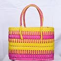 RP Collections - Handmade Plastic Tape Multipurpose Shopping basket| Grocery Koodai | Random Colours