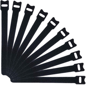 rpi shop - 16 pcs reusable cable ties 4 inch 100mm double sided hook  loop wire ties nylon releasable cable tie black pack of 16