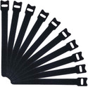 RPI SHOP - 16 Pcs Reusable Cable Ties, 4 Inch (100mm), Double Sided Hook & Loop Wire Ties Nylon Releasable Cable Tie (Black Pack of 16)
