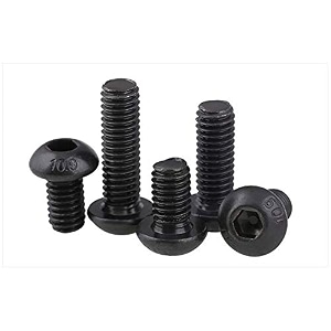 rpishop - m4 x 10mm button head socket cap screws allen hex socket drive fully thread bright finish machine thread quantity - 75 pcs