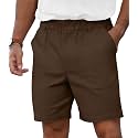 RQP Men's Cotton Casual Shorts Classic-fit 7" Chino Shorts Elastic Waist