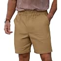 RQP Men's Cotton Casual Shorts Classic-fit 7" Chino Shorts Elastic Waist