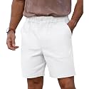 RQP Men's Cotton Casual Shorts Classic-fit 7" Chino Shorts Elastic Waist
