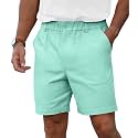 RQP Men's Cotton Casual Shorts Classic-fit 7" Chino Shorts Elastic Waist