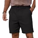 RQP Men's Cotton Casual Shorts Classic-fit 7" Chino Shorts Elastic Waist