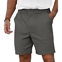 RQP Men's Cotton Casual Shorts Classic-fit 7" Chino Shorts Elastic Waist