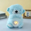 RQPFAB Light Soothing Sound Otter Baby Put to Sleep Music Breathing Teddy Bear  - 30 cm (Light Blue)