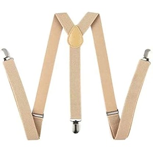 suspender and bow tie set for kids above 2 to 5 yrs - beige