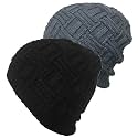 Unisex Beanie Hat Slouchy Warm Knitted Winter Hat Ski Hat Skull Cap Baggy Bobble for Men &amp; Women. One Size