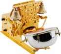 RRAAG Automatic Aarti Machine With Shankh, Mayur, Birds & 15 Mantra Embossed (KRISHNA) Nut & Bolts Dholak