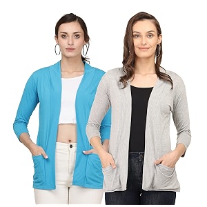 Womens Cotton Shrugs with Pockets Summer Shrugs