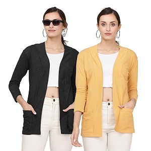 Womens Cotton Shrugs with Pockets Summer Shrugs