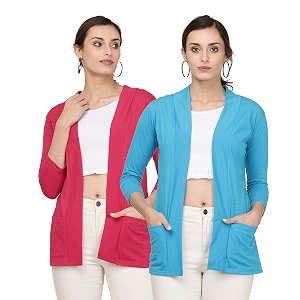 Womens Cotton Shrugs with Pockets Summer Shrugs