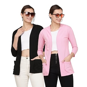 Womens Cotton Shrugs with Pockets Summer Shrugs