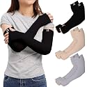 RRC UV Sun Protection Arm Sleeves for Men &amp; Women, UPF 50 Arm Cover for Outdoor Sports. Biking,Cricket,Cycling, Golf Winter Special Black Color - 1 Pair